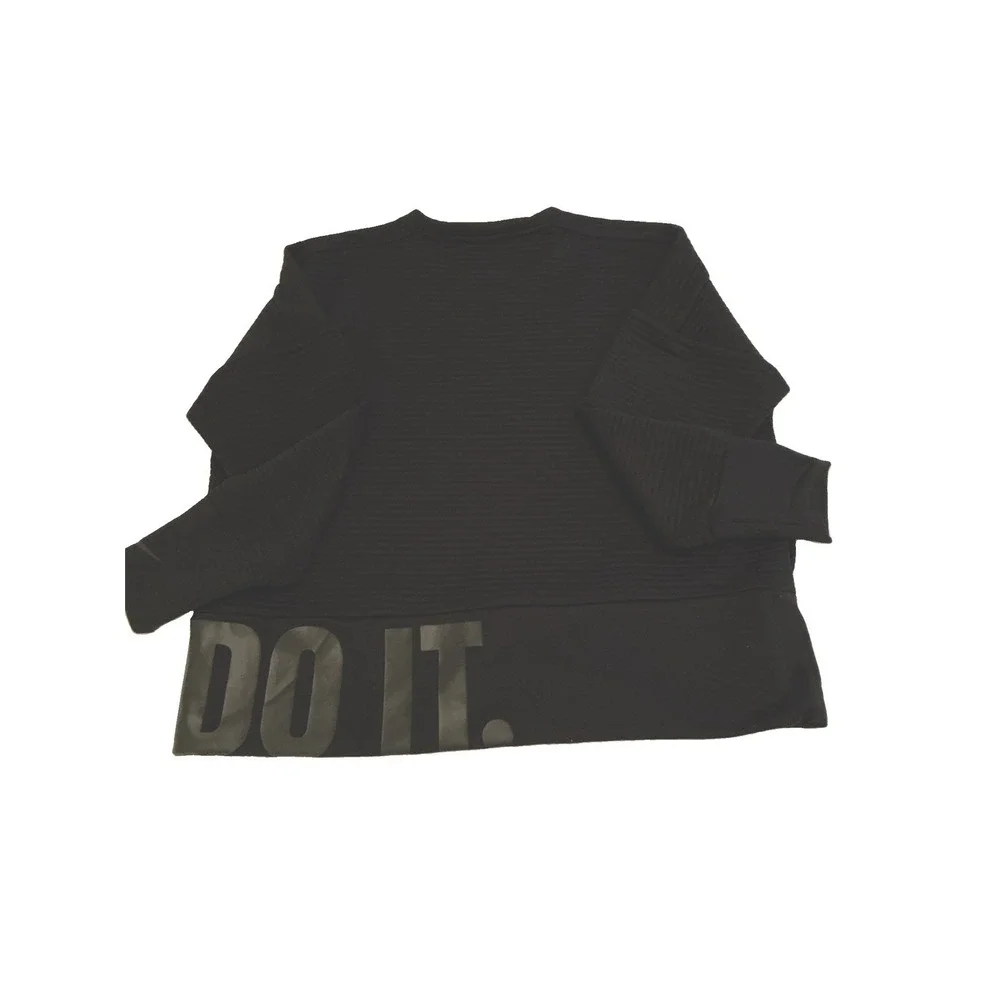 Nike Dri Fit Training Cropped Sweatshirt Just Do It Black Women's Large